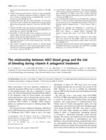 The relationship between ABO blood group and the risk of bleeding during vitamin K antagonist treatment