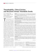 Thromblophilia, clinical factors, and recurrent venous thrombotic events