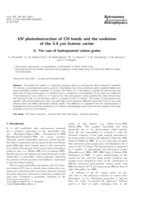 UV photodestruction of CH bonds and the evolution of the 3.4 mu m feature carrier. II. The case of hydrogenated carbon grains