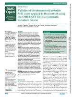 Validity of the rheumatoid arthritis MRI score applied to the forefeet using the OMERACT filter: a systematic literature review