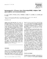 Immunogenetics of human minor Histocompatibility antigens: their polymorphism and immunodominance