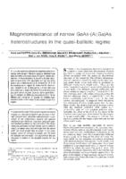 Magnetoresistance of narrow GaAs-(Al,Ga)As heterostructures in the quasi-ballistic regime