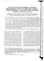 Risk of venous thromboembolism and clinical manifestations in carriers of antithrombin, protein C, protein S deficiency, or activated protein C resistance: a multicenter collaborative family study