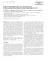 Weak ice absorption features at 7.24 and 7.41 μm in the spectrum of the obscured young stellar object W 33A