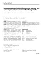 Oxidized and Aggregated Recombinant Human Interferon Beta is Immunogenic in Human Interferon Beta Transgenic Mice