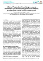 Editorial perspective: prescribing measures: unintended negative consequences of mandating standardized mental health measurement