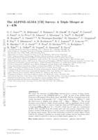 The ALPINE-ALMA [C II] survey: a triple merger at z~4.56