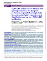 EQUSUM: Endometriosis QUality and grading instrument for SUrgical performance: proof of concept study for automatic digital registration and clssification scoring for r-ASRM, EFI and Enzian