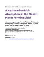 A hydrocarbon rich atmosphere in the closest planet forming disk?