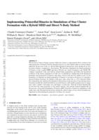 Implementing primordial binaries in simulations of star cluster formation with a hybrid MHD and direct N-Body method