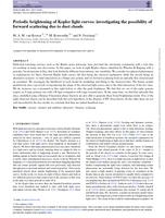 Periodic brightening of Kepler light curves: Investigating the possibility of forward scattering due to dust clouds