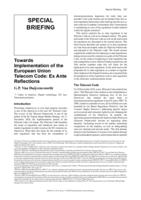 Towards Implementation of the European Union Telecom Code: Ex Ante Reflections