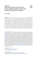 What First, What Later? Patterns in the Legal Recognition of Same-Sex Partners in European Countries