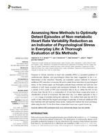 Assessing new methods to optimally detect episodes of non-metabolic heart rate variability reduction as an indicator of psychological stress in everyday life: A thorough evaluation of six methods