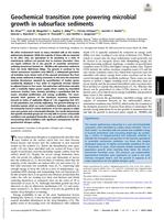 Geochemical transition zone powering microbial growth in subsurface sediments