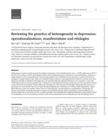 Reviewing the genetics of heterogeneity in depression: operationalizations, manifestations and etiologies