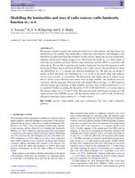 Modelling the luminosities and sizes of radio sources: radio luminosity function at z = 6