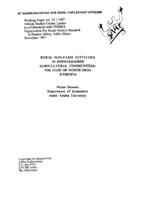 Rural non-farm activities in impoverished agricultural communities : the case of North Shoa Ethiopia