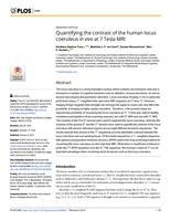 Quantifying the contrast of the human locus coeruleus in vivo at 7 Tesla MRI