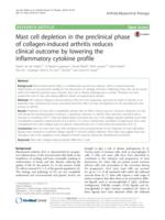 Mast cell depletion in the preclinical phase of collagen-induced arthritis reduces clinical outcome by lowering the inflammatory cytokine profile