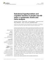 Subclinical hypothyroidism and cognitive function in people over 60 years : a systematic review and meta-analysis