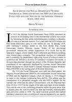 Anticipating the Social-Democratic Schism: Theoretical Disputes within the SPD on Capitalist Evolution and the Nature of the Imperial German State, 1891-1914