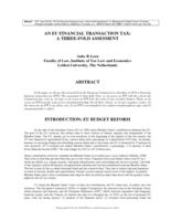 An EU financial transaction tax: a three-fold assesment
