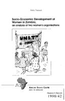 Socio-economic development of women in Zambia, an analysis of two women's organisations