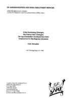 If the drumming changes, the dance also changes : de-agrarianisation and rural non-farm employment in the Nigerian savanna