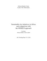 Sustainable city initiatives in Africa and comparison with the OURSUS approach. Paper for the IGU Congress in Beijing 22 August 2016