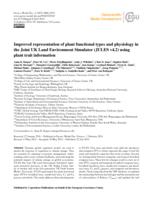 Improved representation of plant functional types and physiology in the Joint UK Land Environment Simulator (JULES v4.2) using plant trait information