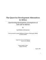 The quest for development alternatives in Africa: questioning development assumptions of AAF-SAP and NEPAD