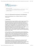 The Law on Administrative Procedures in the Netherlands