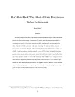 Don't hold back? The effect of grade retention on student achievement