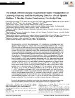 The effect of stereoscopic Augmented Reality visualization on learning anatomy and the modifying effect of visual-spatial abilities: a double-center randomized controlled trial