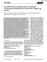 Core-shell functionalized zirconium-pemetrexed coordination nanoparticles as carriers with a high drug content