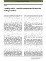 Ensuring tests of conservation interventions build on existing literature