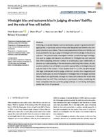 Hindsight bias and outcome bias in judging directors’ liability and the role of free will beliefs