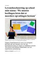 Levensbeschouwing op school mist status