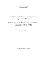 European memoirs and colonialism in Equatorial Africa: reflections on the reminiscences of Alfons Vermeulen (1877-1965)