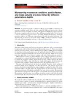 Microcavity resonance condition, quality factor, and mode volume are determined by different penetration depths