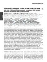 Associations of pathogenic variants in MLH1, MSH2, and MSH6 with risk of colorectal adenomas and tumors and with somatic mutations in patients with Lynch syndrome