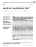 Psychological distress and quality of life following positive fecal occult blood testing in colorectal cancer screening