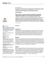 Quality of initial anticoagulant treatment and risk of CTEPH after acute pulmonary embolism