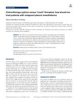 Chemotherapy options versus "novel" therapies: how should we treat patients with malignant pleural mesothelioma