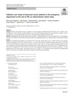Palliative care needs of advanced cancer patients in the emergency department at the end of life: an observational cohort study