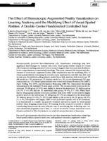 The effect of stereoscopic augmented reality visualization on learning anatomy and the modifying effect of visual-spatial abilities