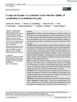 Crying out in pain-A systematic review into the validity of vocalization as an indicator for pain
