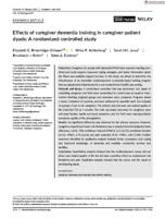 Effects of caregiver dementia training incaregiver-patientdyads