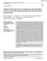 Diabetic nephropathy alters circulating long noncoding RNA levels that normalize following simultaneous pancreas-kidney transplantation